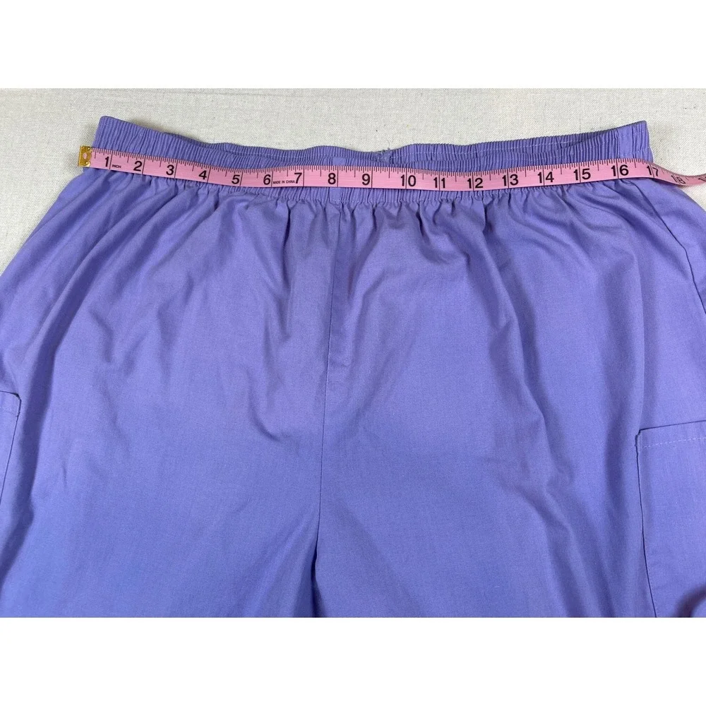 Jasco Uniform Co Purple Nursing Scrub Pants‎ XXL Elastic Waist Cargo Lilac FAIR